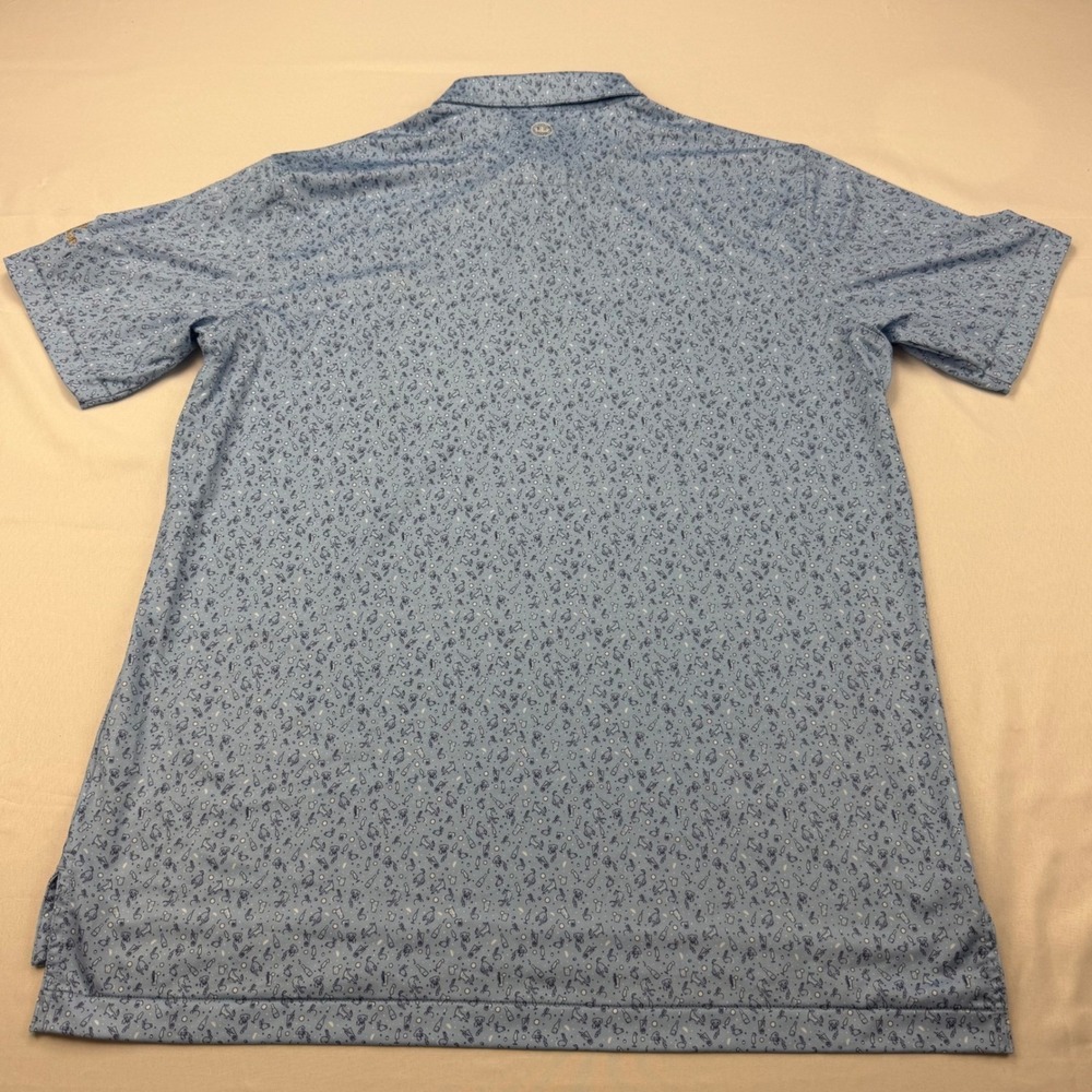 Peter Millar Polo Mens L Blue Novelty Print PELI Cup Team Pelican Summer Comfort - Picture 9 of 10